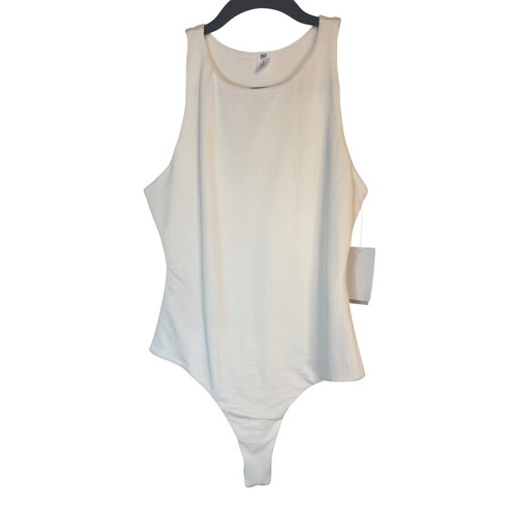 NWT BP. White Small Ribbed Knit Sleeveless Bodysuit - Picture 1 of 12